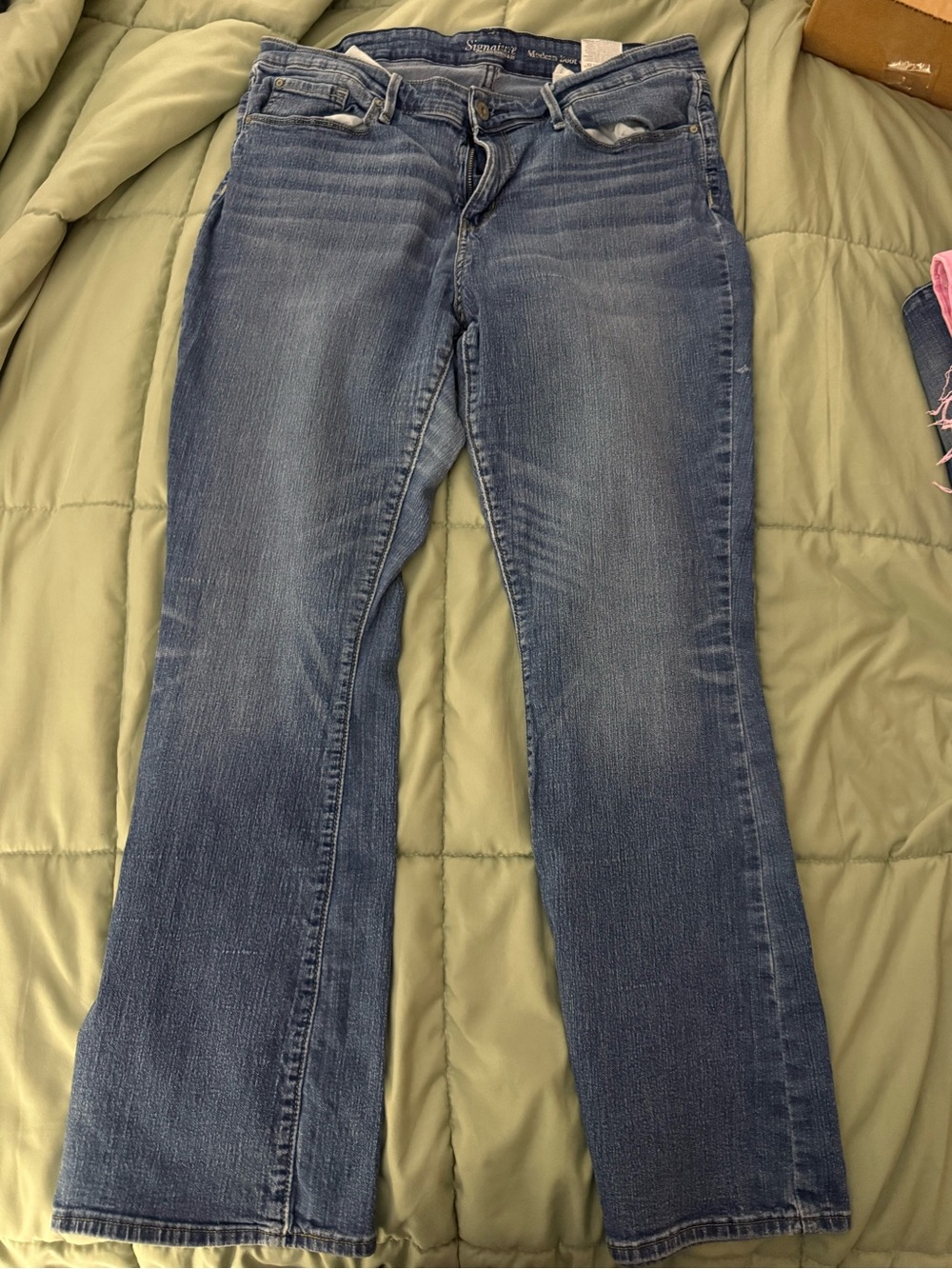 Signature by Levi Strauss Medium Blue Flared Wide-Leg Jeans - Picture 1 of 4